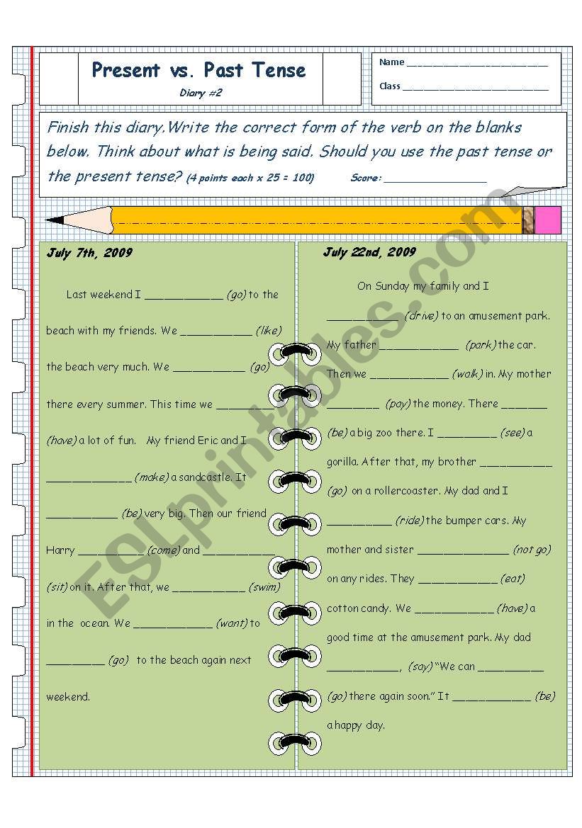 Present vs. Past Tense (Diary #2)