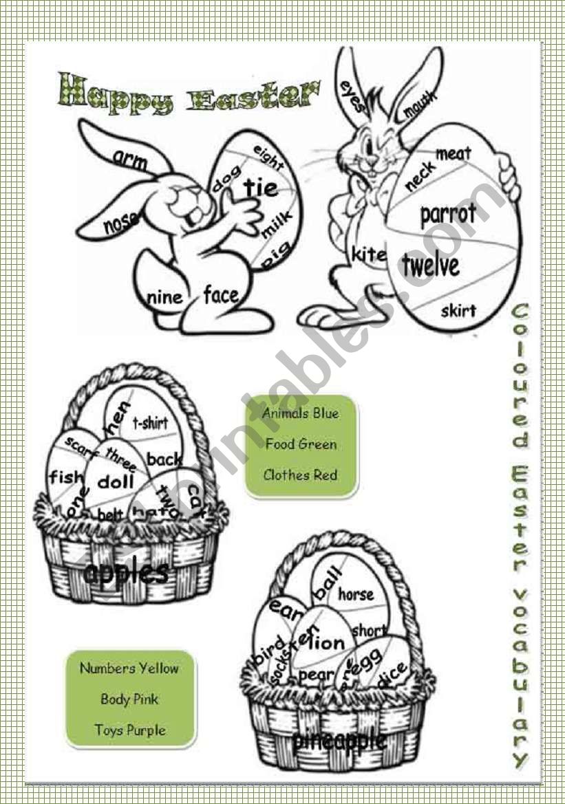 Easter vocabulary worksheet
