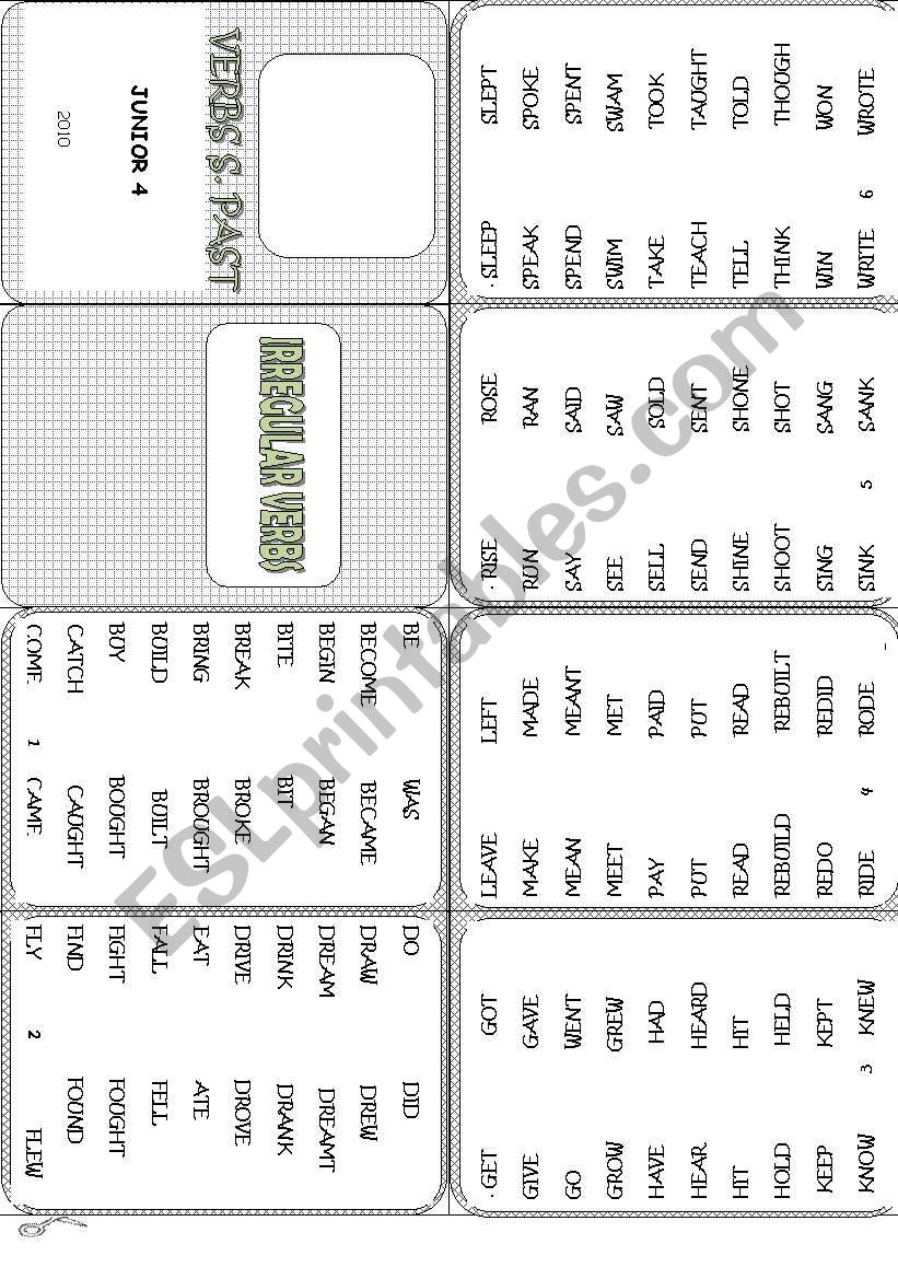 IRREGULAR VERBS S PAST MINIBOOK