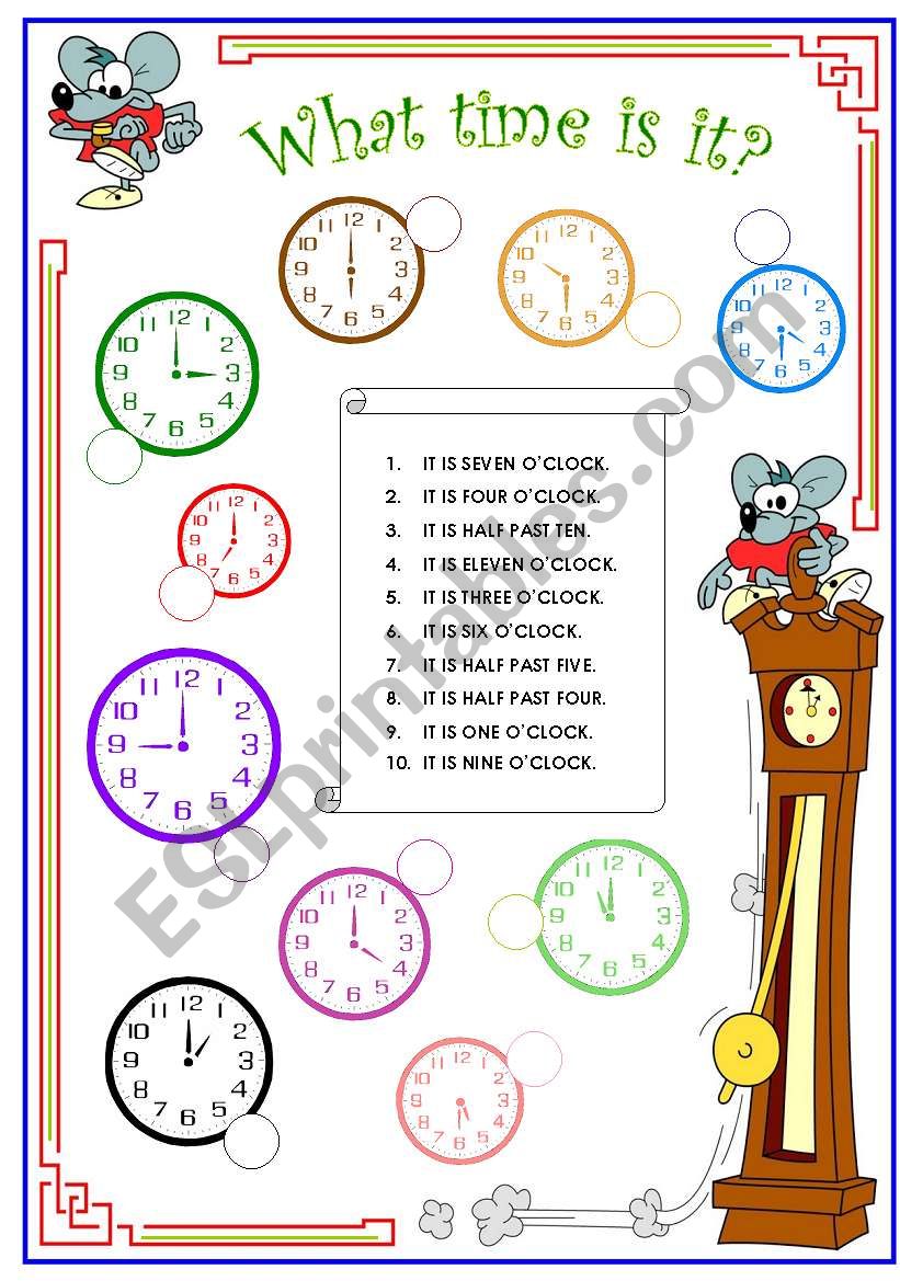 WHAT TIME IS IT? worksheet