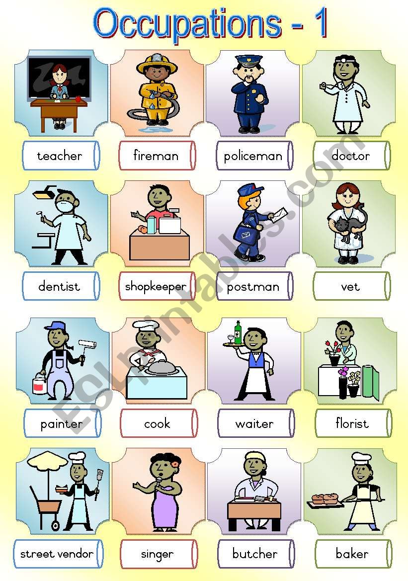 Occupations Poster 1 worksheet