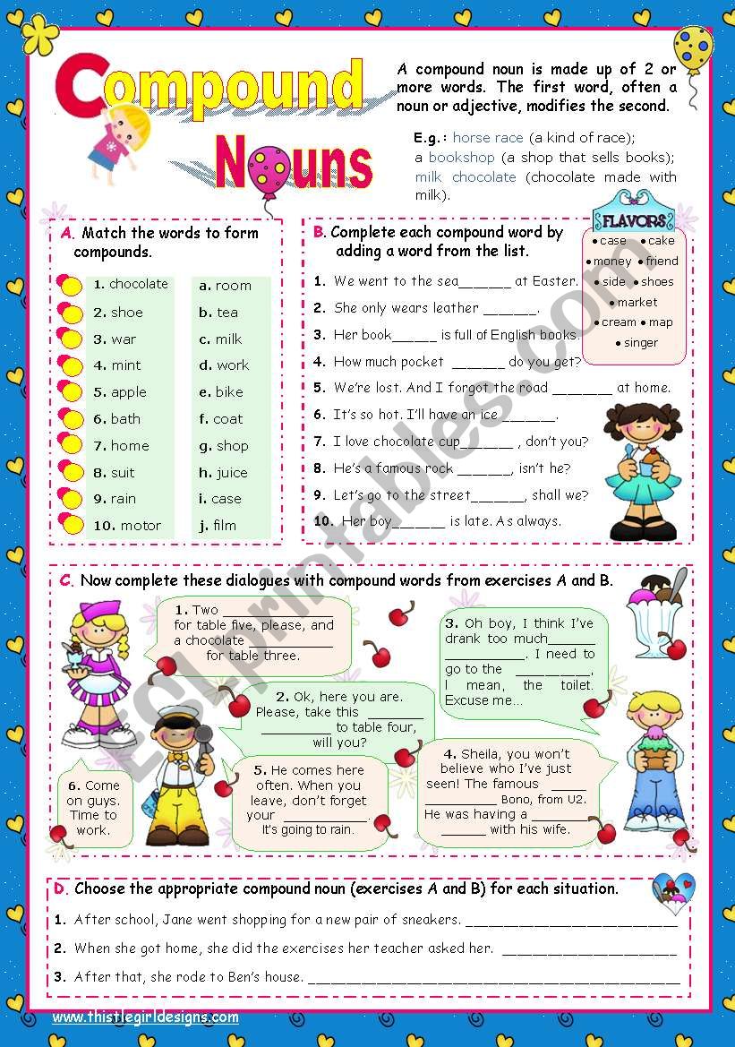 Basic Compound Nouns for Upper Elementary and Intermediate Stds.  (2)