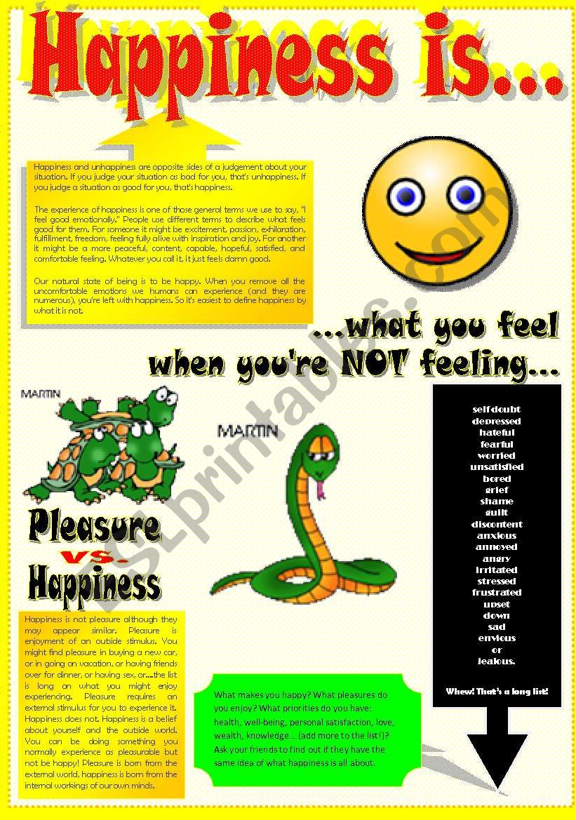 HAPPINESS (Part I) worksheet