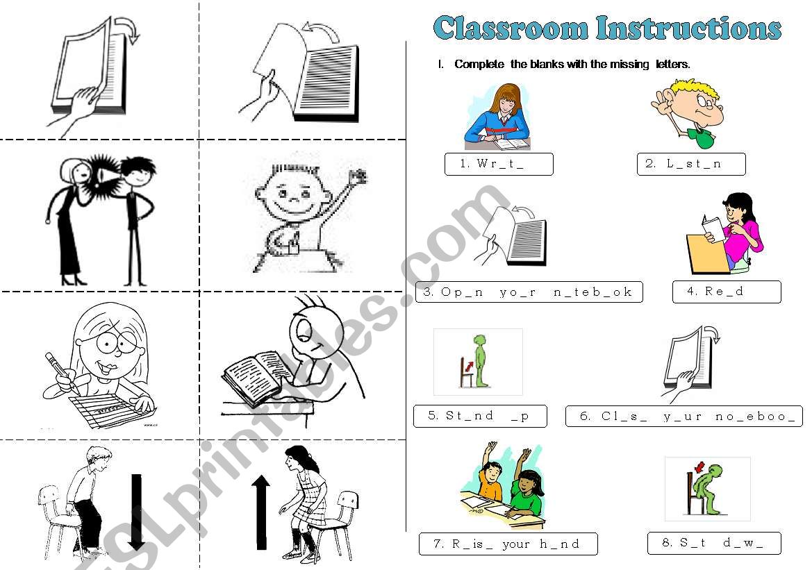 CLASSROOM INSTRUCTIONS worksheet