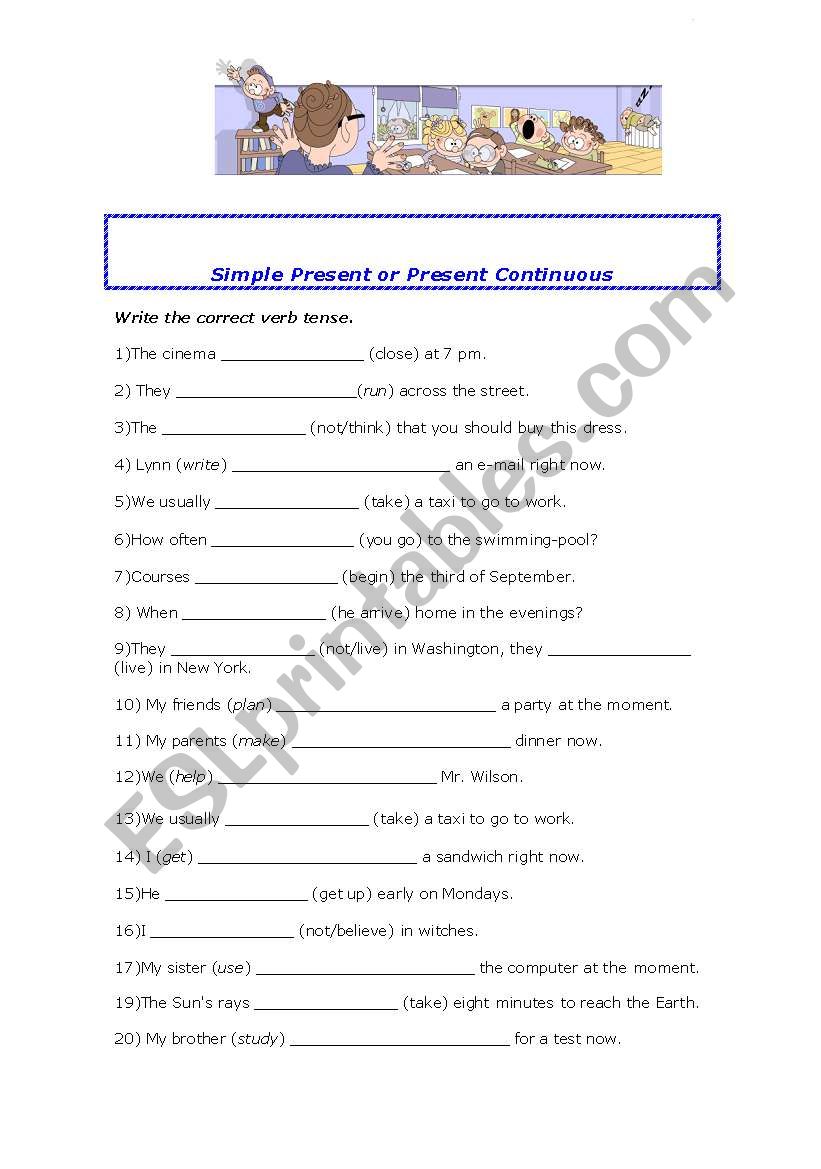 Simple Present  X Present Continuous