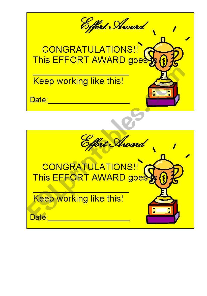 Awards! 6 pages effort award, english language, good behaviour, responsibility, helpful friend