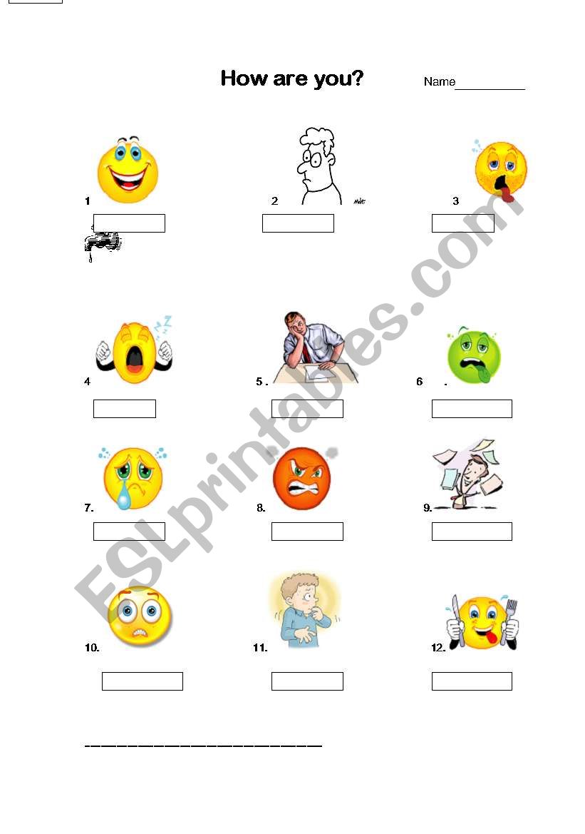 expression about  feelings  worksheet