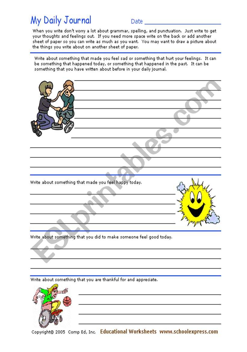 journal worksheet