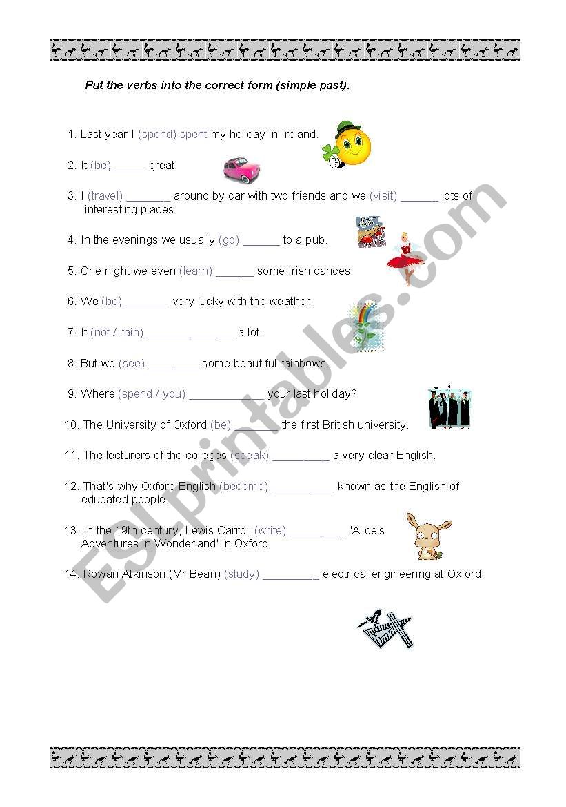 Past Simple worksheet