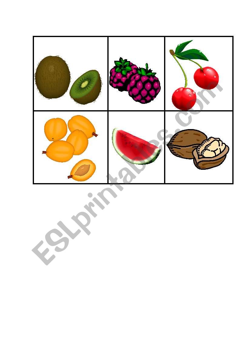bingo_fruits1 worksheet
