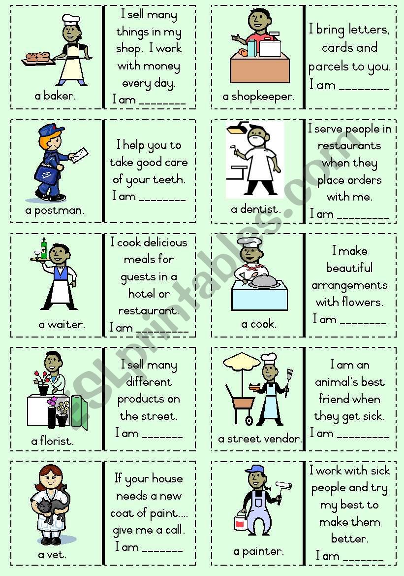 Occupation Dominoes with Riddles Part 2