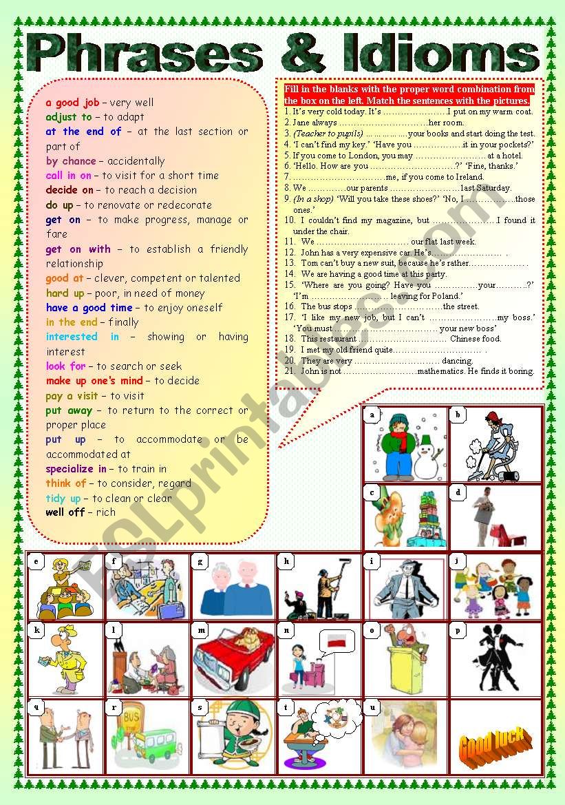 Phrases & Idioms worksheet