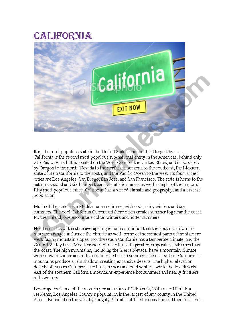 california worksheet
