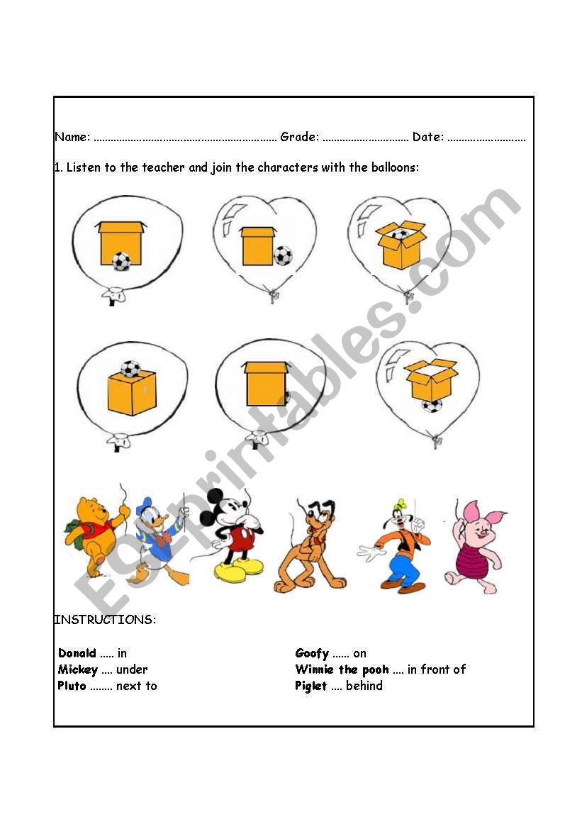 PREPOSITIONS worksheet