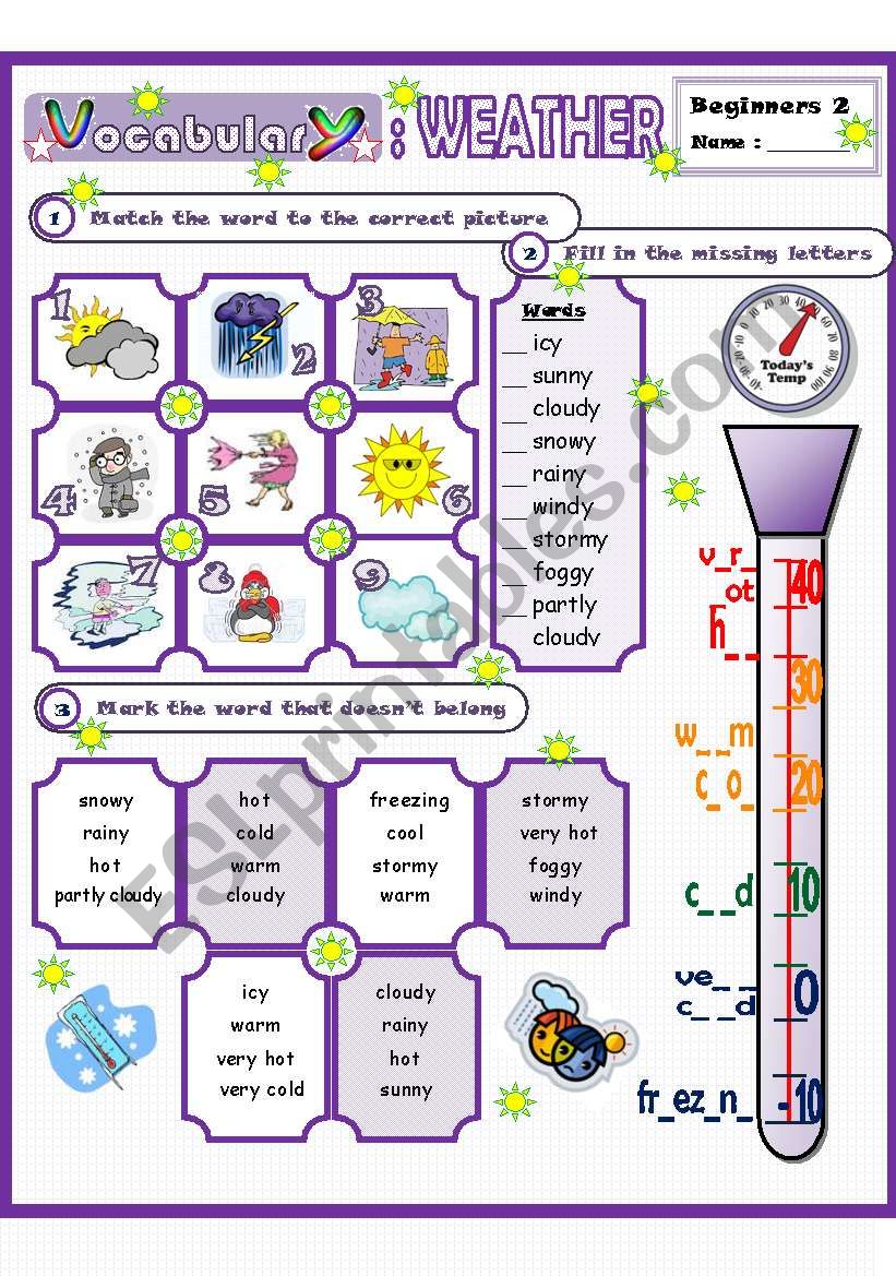 weather worksheet