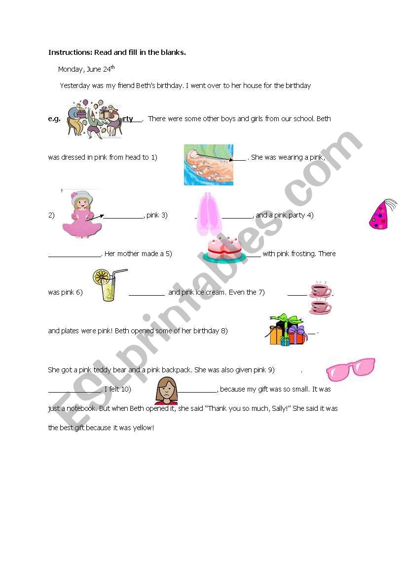 Vocabulary for kids worksheet