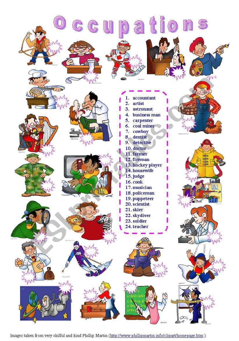 Occupations - matching exercise (editable)