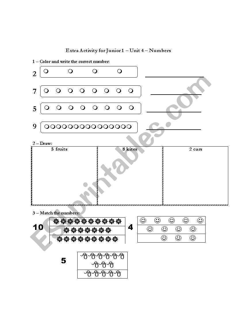 Numbers worksheet