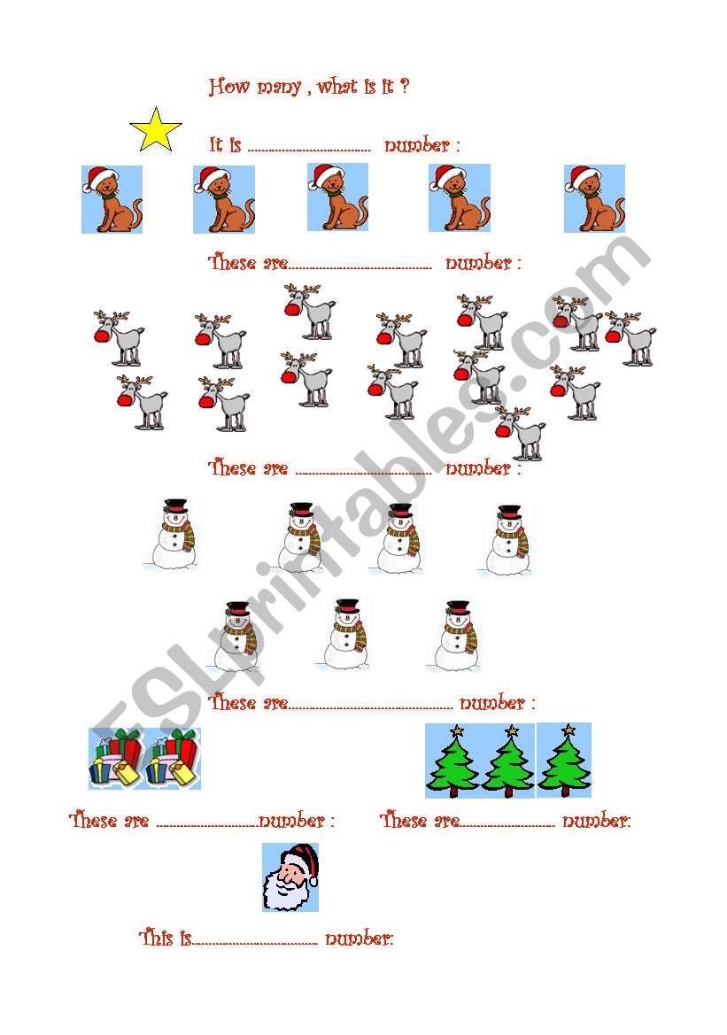 Christmas Counting worksheet