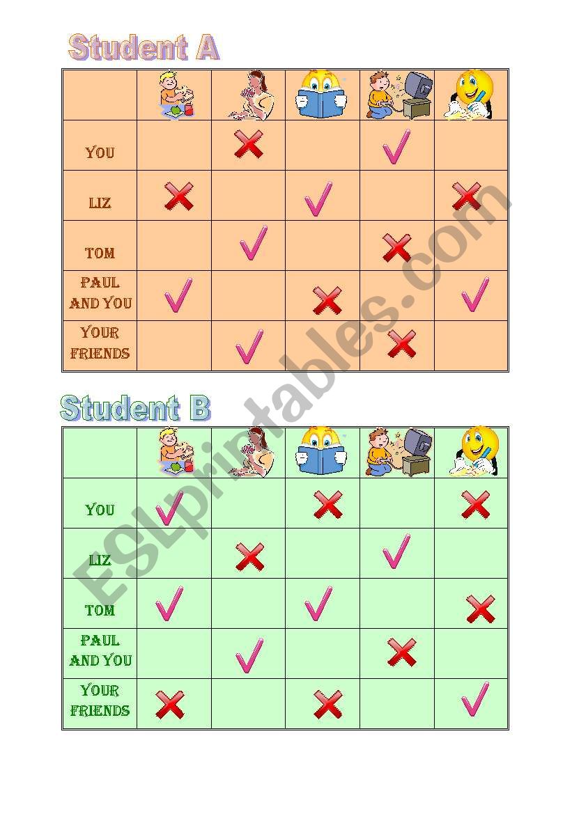 Yes/no questions and short answers - pairwork sheet 2.