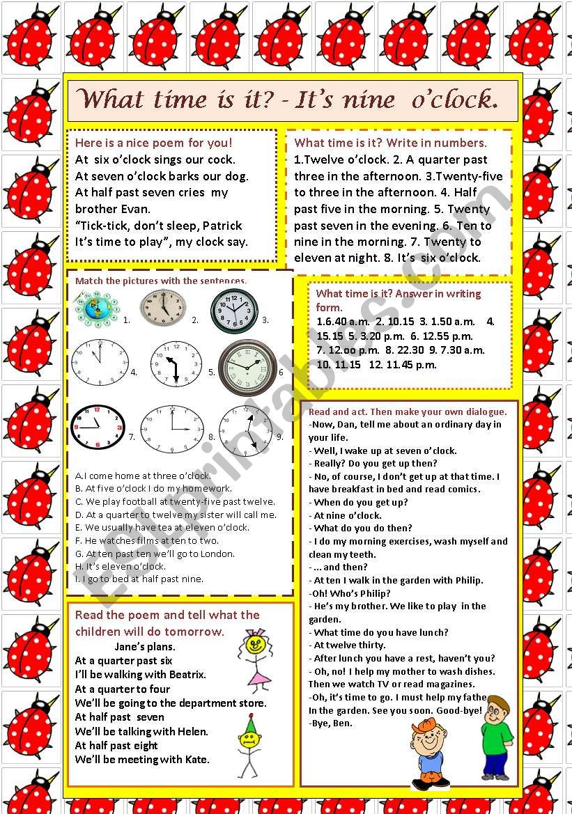 What time is it? worksheet