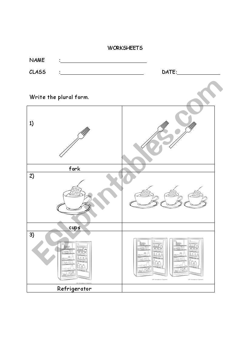 Things in the kitchen worksheet