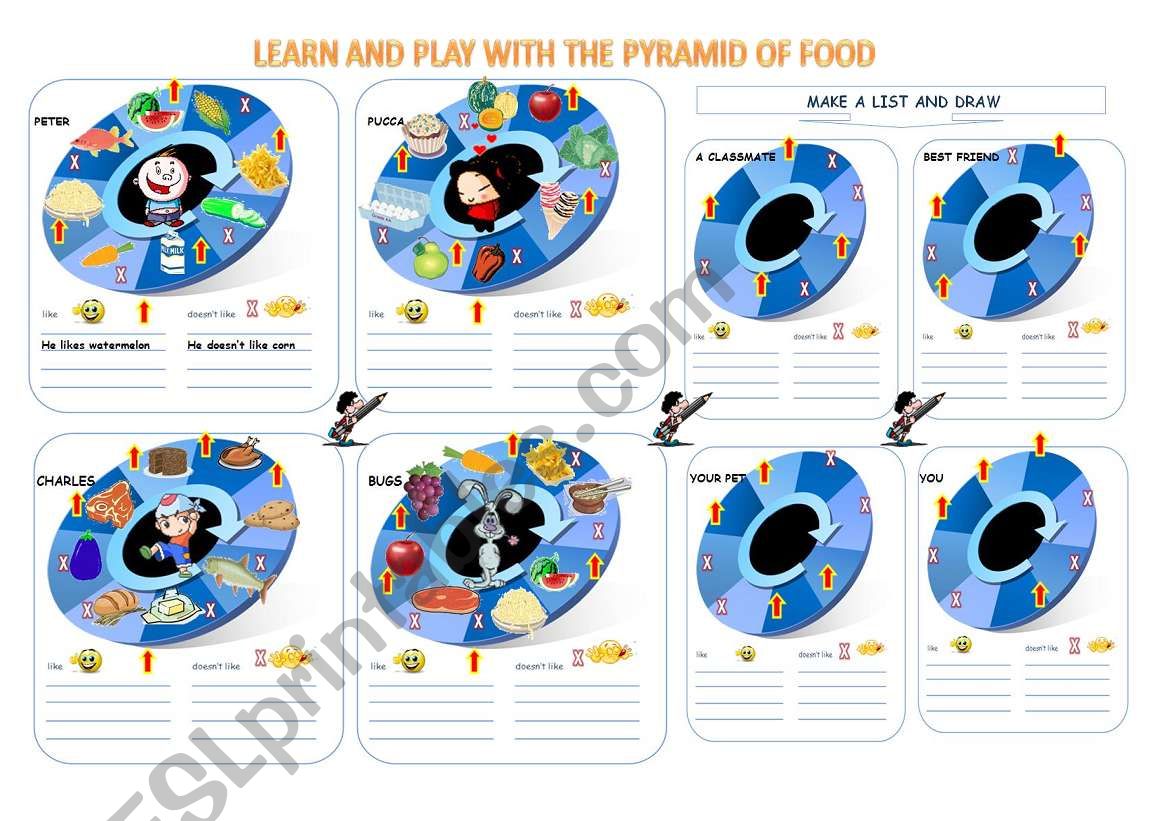 THE PYRAMID OF FOOD  PART 2  WORKSHEET AND HOMEWORK