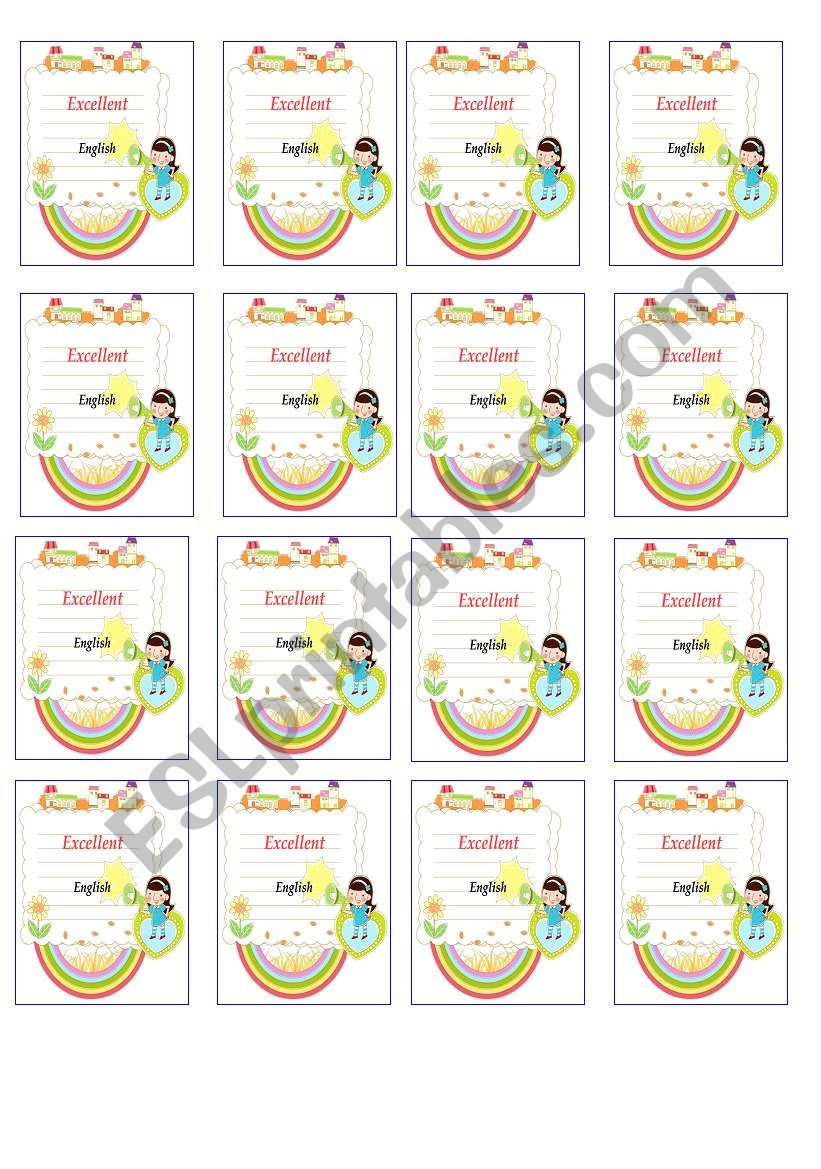 excellent stickers worksheet