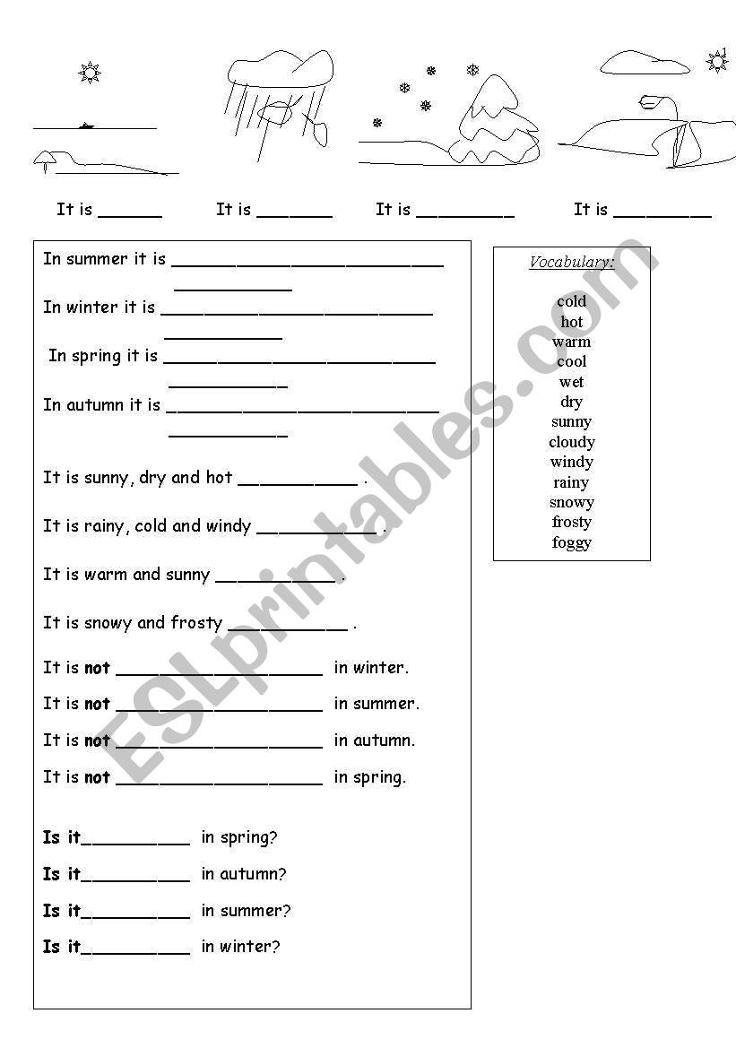 Seasons worksheet