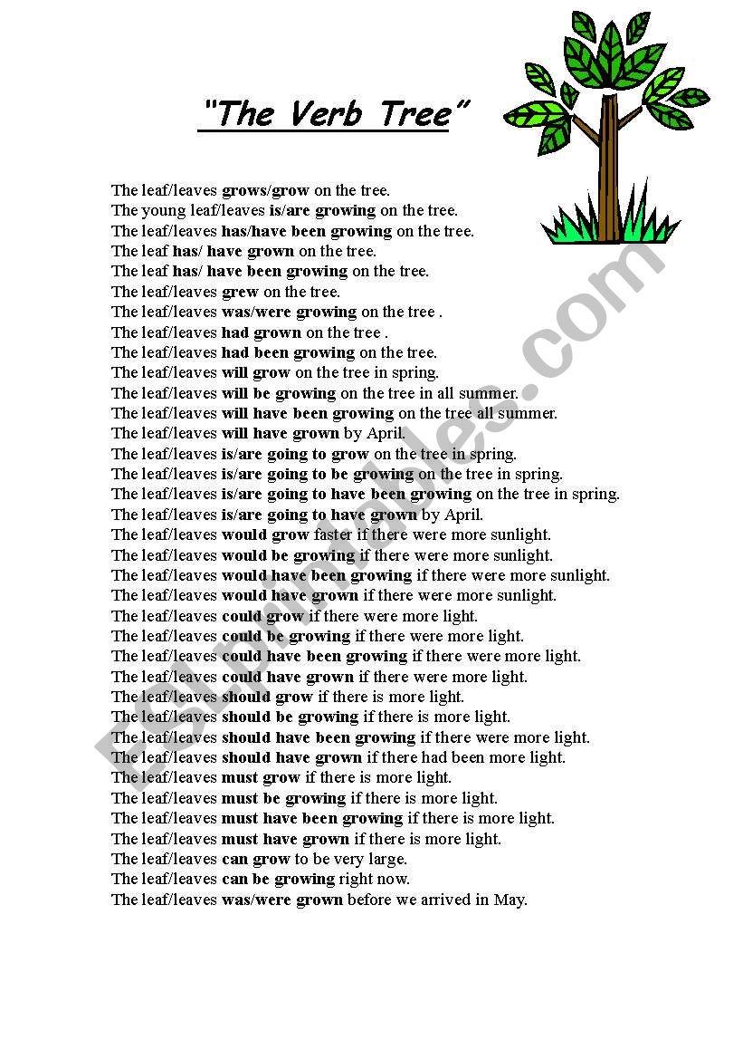 The Verb Tree worksheet