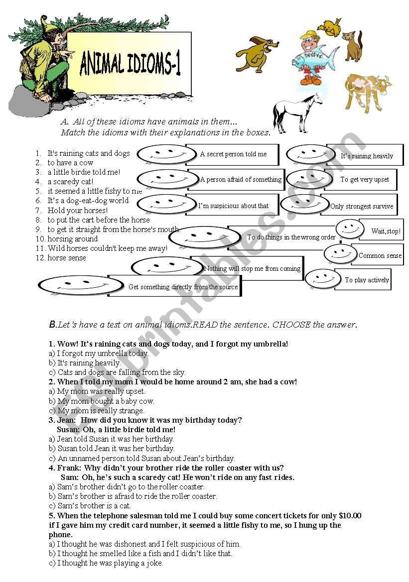 Animal Idioms worksheet