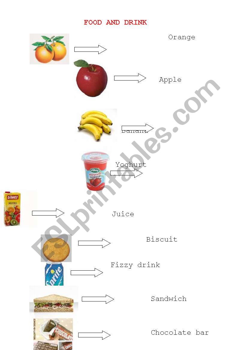 Food and drink worksheet