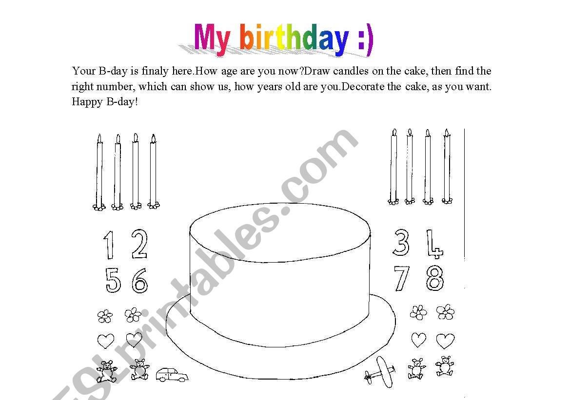 English worksheets: Birthday