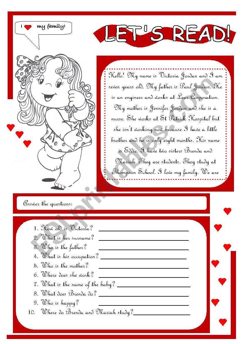 Lets read! worksheet