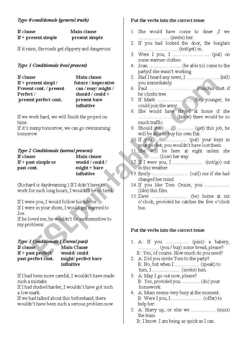 f clauses worksheet