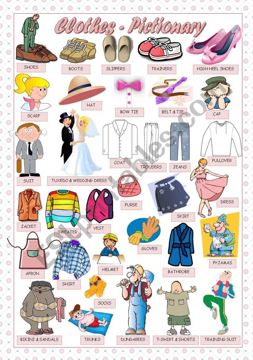 CLOTHES - PICTIONARY worksheet