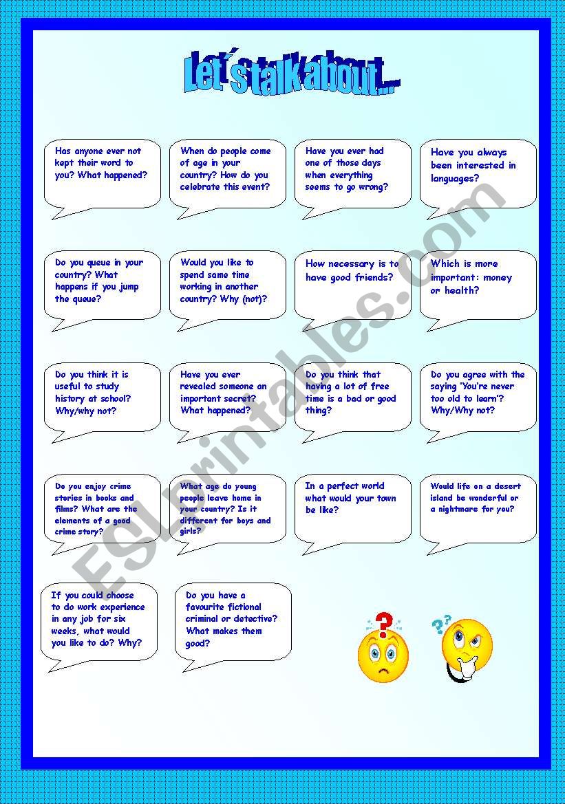 LetÂ´s talk about-2 pages worksheet
