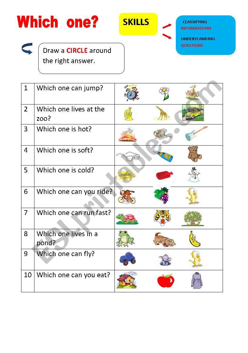 WHICH ONE? worksheet