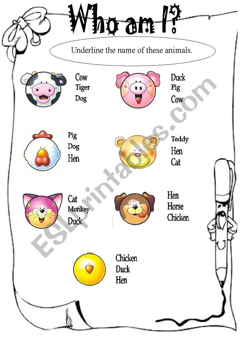 ANIMALS - MATCHING  worksheet