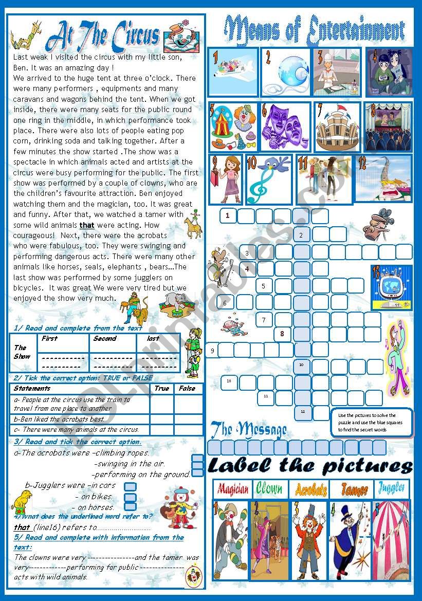 Means of entertainment(+ Key) worksheet