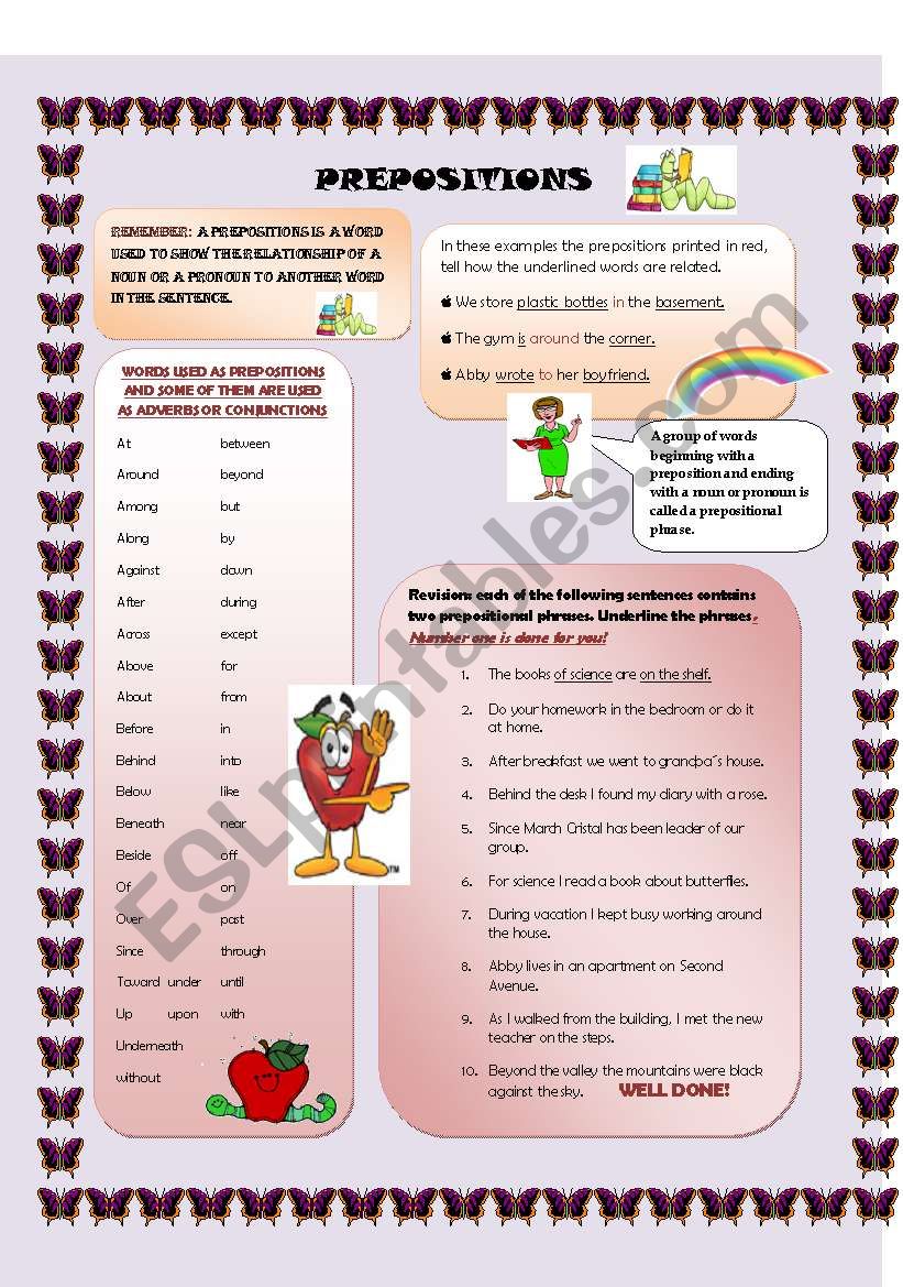 PREPOSITIONS worksheet