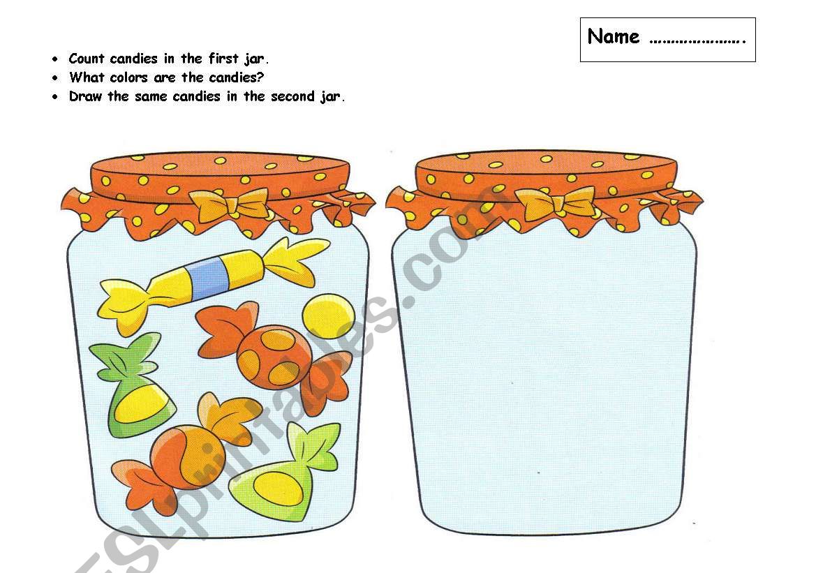 candies in the jar worksheet