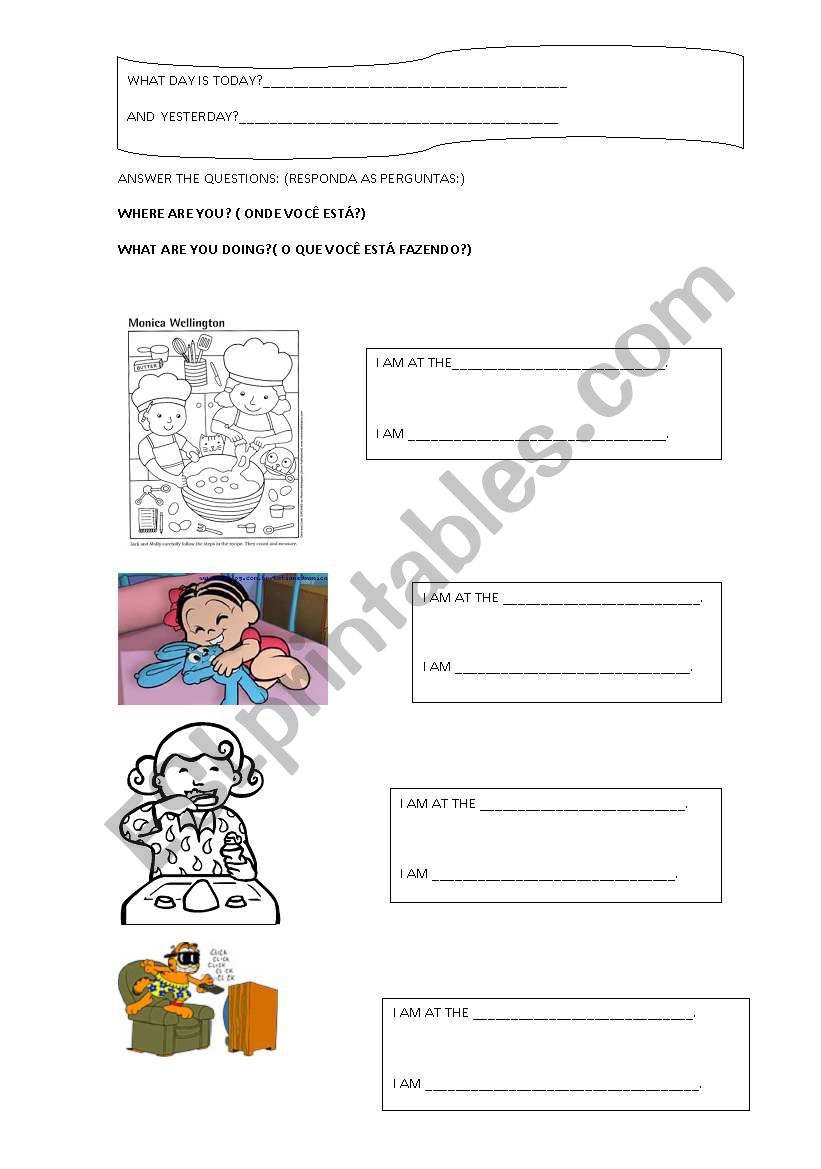 where are you worksheet
