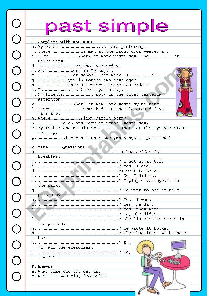 PAST SIMPLE TENSE worksheet