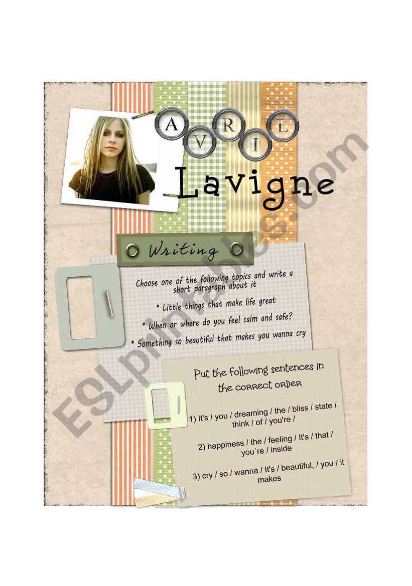 Avril Lavigne - Innocence worksheet