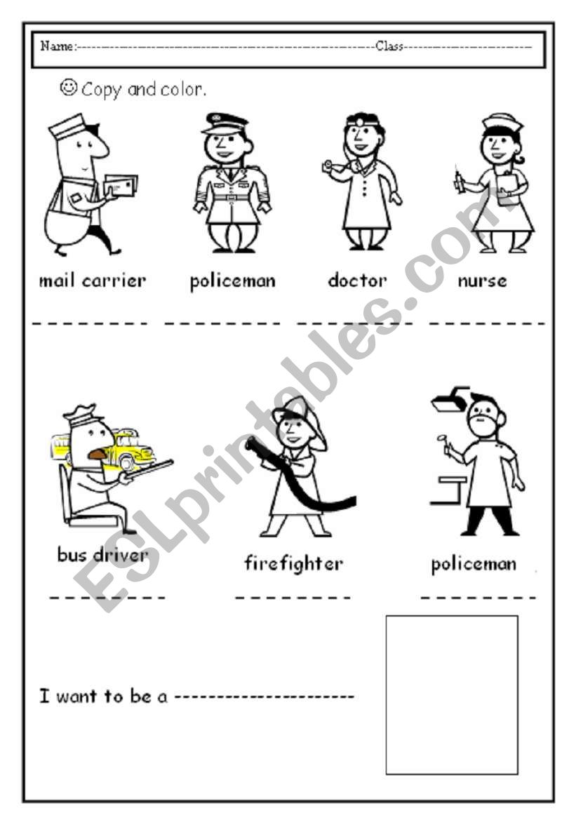 copy the words and color worksheet