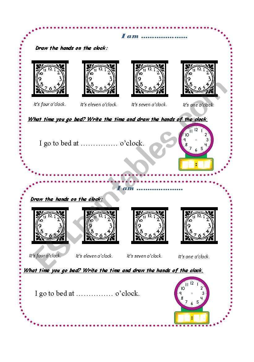 Tell the time worksheet