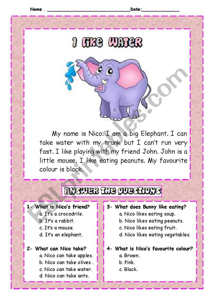 nÂº 4. easy reading comprehension 