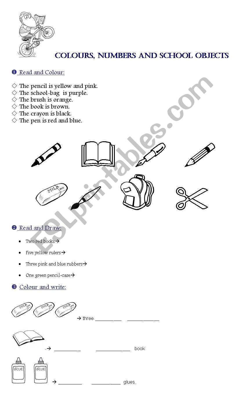 Colours, Numbers and School Objects