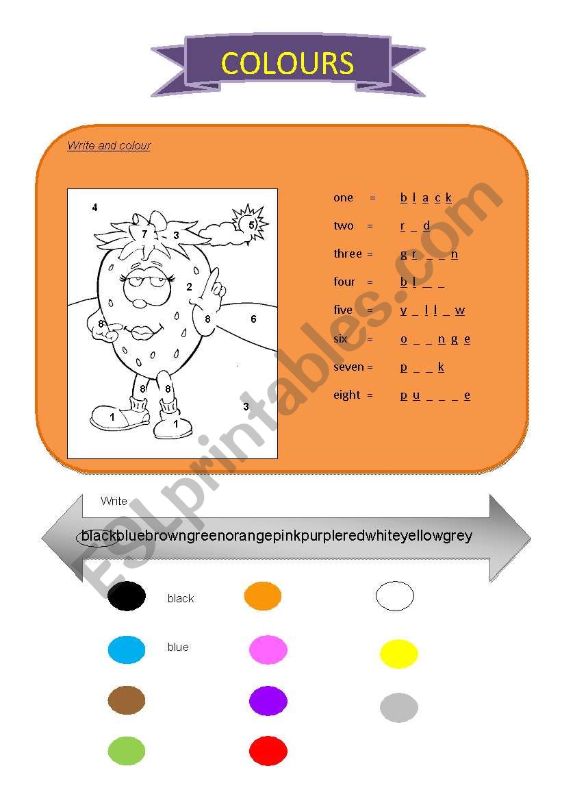 Colours - reading and writing 